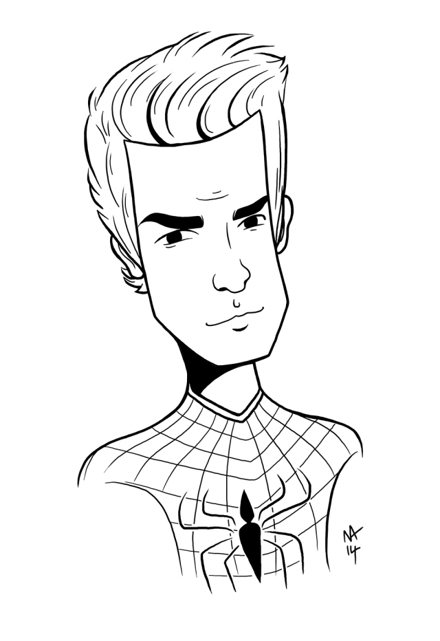 MORE SPIDEY (this time a sketch of Andrew Garfield)